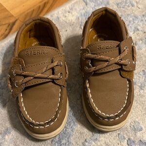 Sperry Tan Kids boat shoes